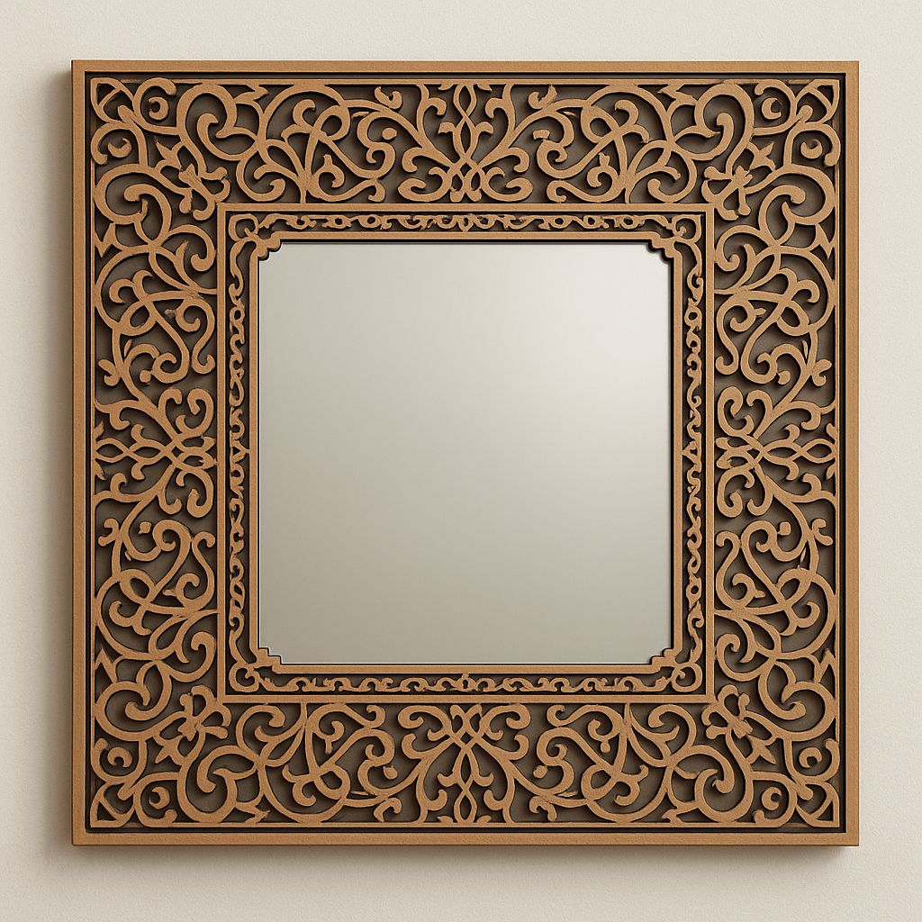 Artistic Mirrors with Laser Frames